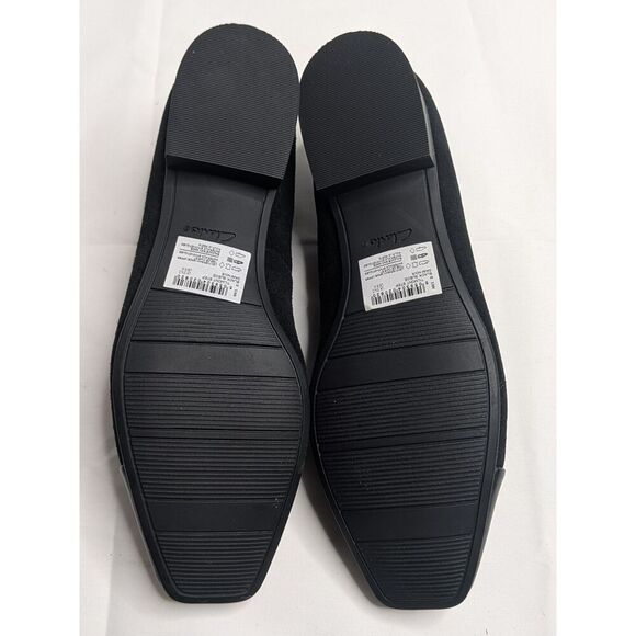 New! Clarks Tilmont Step Black Suede Mixed Media Square Toe Comfort Loafer, 8 - Picture 8 of 15